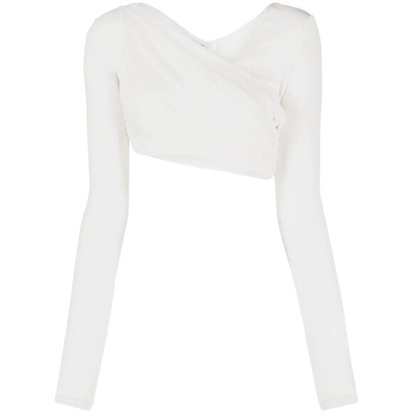 CHRISTOPHER ESBER Folded Crop Long Sleeve Top in Milk 0 New Womens Tee - Picture 12 of 16